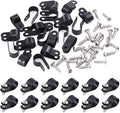 Swpeet 120 Pack Black 1/2 Inch Nylon Plastic R-Type Cable Clips Clamp Kit by Swpeet