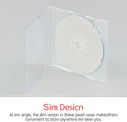 Verbatim CD DVD Blu-Ray Clear Slim Jewel Cases, 5.2 mm – 25 Pack - Image 3
