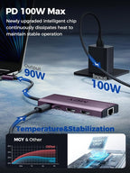 MCY USB C Hub, Laptop Docking Station Dual Monitor Single 8K, 10 in 1 Type-C - Image 4