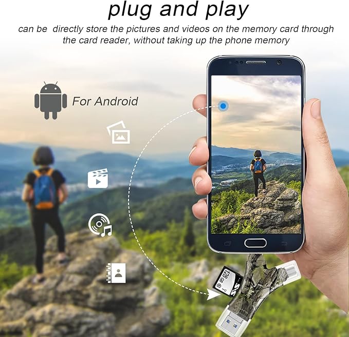 SD Card Reader for iPhone/ipad/Android/Mac/Computer/Camera, 4 in1 Micro SD Card - Image 8