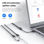 MOGOOD USB Extension Cable, 6.6ft USB A Male to 2 Female, Durable Nylon Braided - Image 3