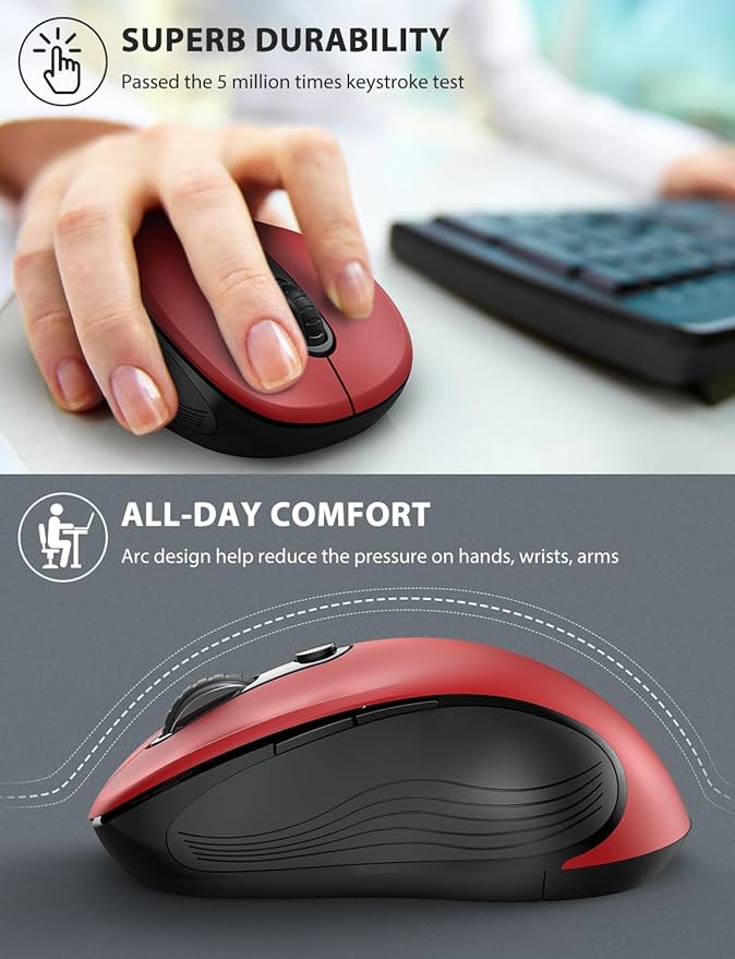 Trueque Wireless Mouse for Laptop, 2.4GHz Ergonomic Computer Mouse - Image 5