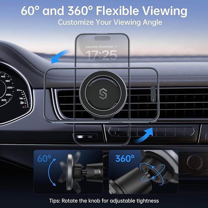 SYNCWIRE for MagSafe Car Mount, Flexible Rotation Magnetic Phone Holder for Car - Image 3