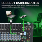 XTUGA 8 Channel Audio Mixer Sound Board Mixing Console, Audio Interface PC USB - Image 2