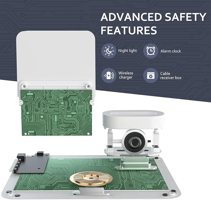 COLSUR Wireless Charging Station, 3 in 1 Charging Station, Alarm Clock - Image 5