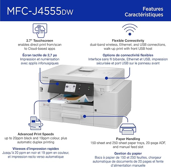 Brother INKvestment 4555 Wireless Color Inkjet All-in-One Printer - Image 3