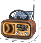 PRUNUS J-150 Portable Radio AM FM SW Bluetooth Speaker, Retro Radios Vintage - Image 7