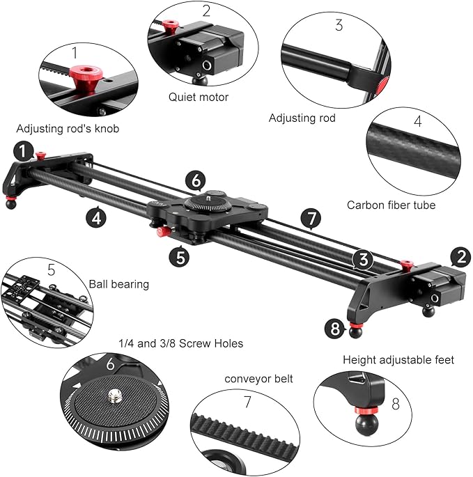 GVM Carbon Fiber Motorized Camera Slider - Image 5