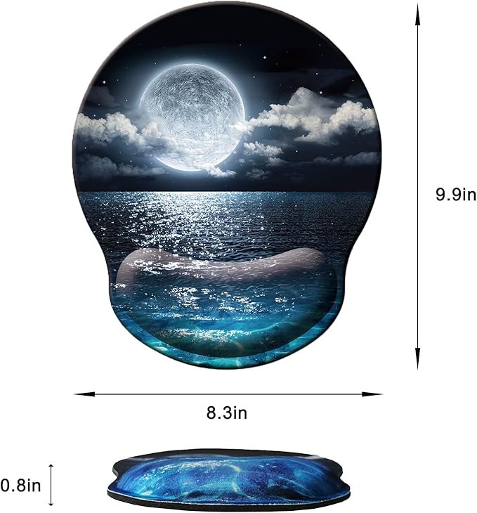 Mouse Pad with Wrist Support, Ergonomic Mouse Pad with Memory Foam Wrist Rest - Image 6