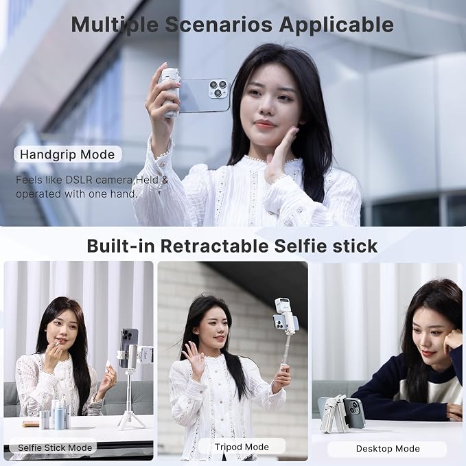 ULANZI JJ02 Selfie Stick Tripod, Extendable Grip Phone Tripod w Detachable - Image 2