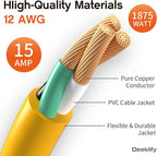 12 Gauge 50 FT Heavy Duty Outdoor Extension Cord Waterproof - Image 2