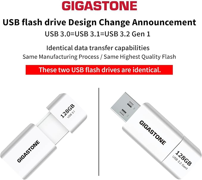 GIGASTONE 128GB Flash Drive Z60 USB 3.2 Gen 1, 120MB/s Ultra Fast, Retractable - Image 2