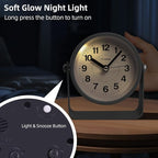 Analog Alarm Clock, Silent Non-Ticking Quartz Movement, Battery-Operated - Image 5