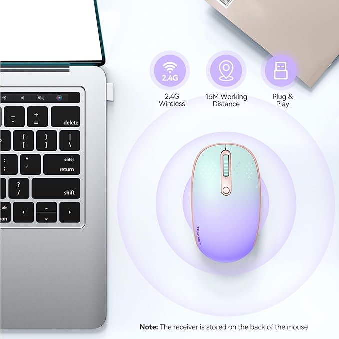 TECKNET Wireless Mouse, 2.4G Quiet Computer Mouse - Image 2