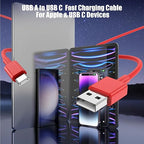 3-Pack Red USB A to USB C Cable，USB to USB C Car Carplay Cable - Image 3