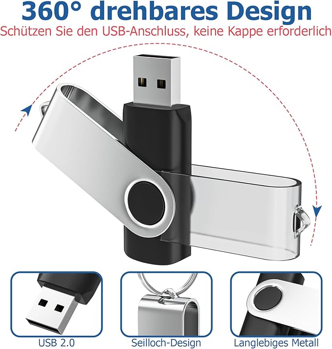 Flash Drives 16GB 10 Pack, Wooolken USB 2.0 Thumb Drives - Image 3