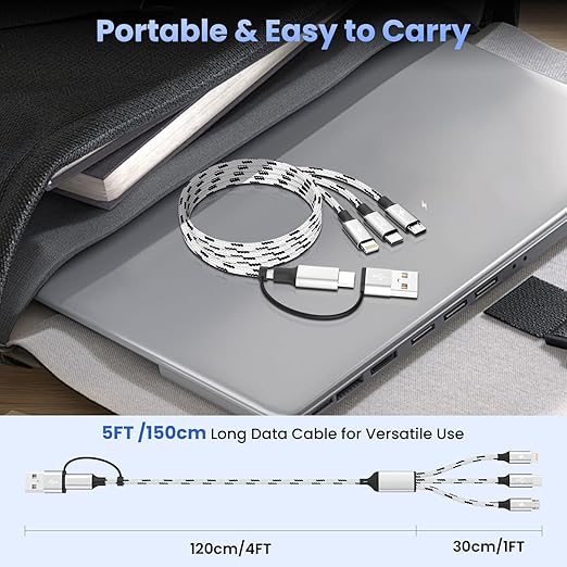 Travel Essentials 3 in 2 Multi Charging Cable, USB A/C Charging Cords - Image 8