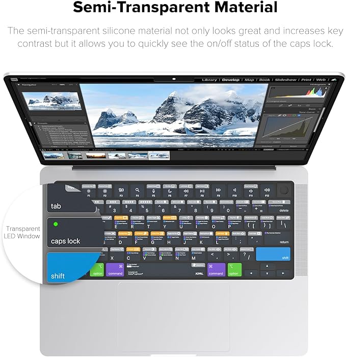 JCPal Adobe Lightroom Shortcut Guide Keyboard Cover - Image 4