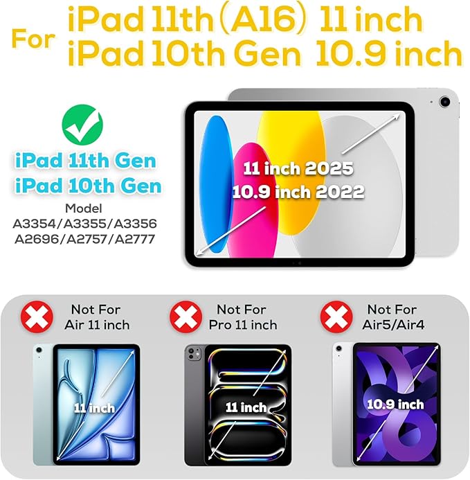 BLOSOMEET Case for iPad A16 11th/10th Generation 11''/10.9'' 2025 2022 - Image 2