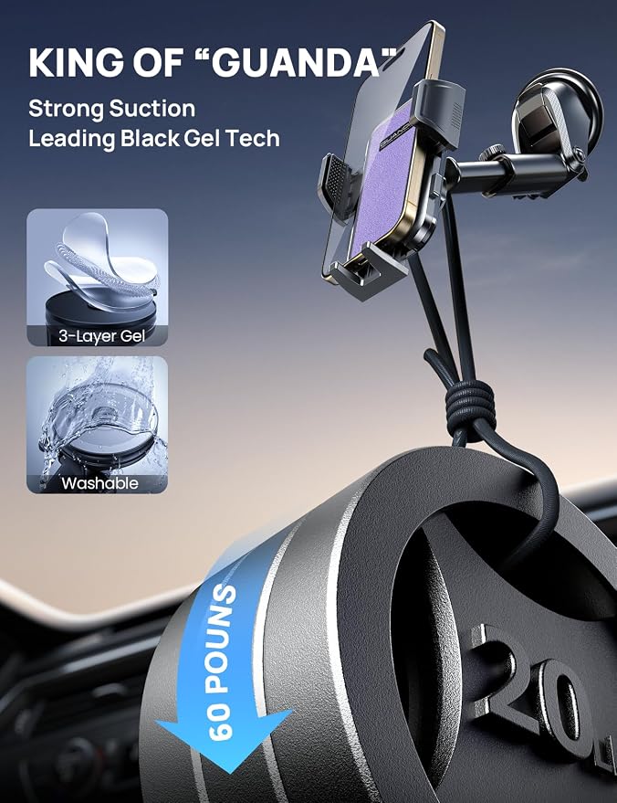 Dashboard Phone Holders for Your Car, Car Cell Phone Holder, Rotatable Suction - Image 4