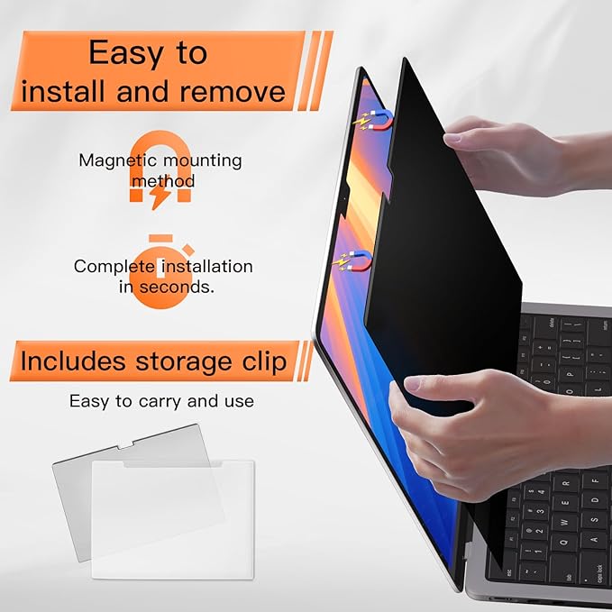 Magnetic Privacy Screen MacBook Air 13 Inch, Removable Anti Blue Light Glare - Image 6