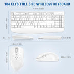 Wireless Keyboard and Mouse Combo, EDJO Full-Sized Ergonomic Computer Keyboard - Image 2