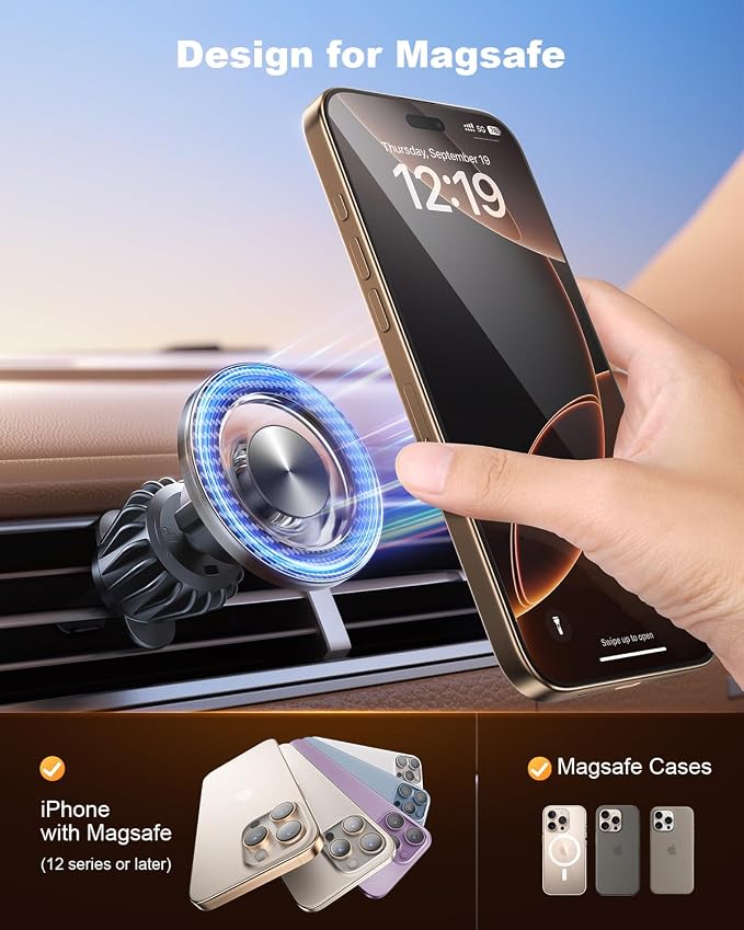 SUPERONE for Magsafe Car Mount 360°Adjustable Vacuum Phone Holder for Your Car - Image 8