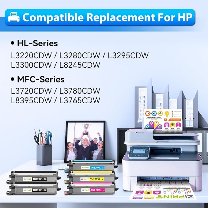 TN229XL TN229 Toner 5 Pack Compatible Replacement - Image 2