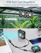 2 Packs Wathai 92mm x 25mm 90mm 5V USB Fan - Image 2