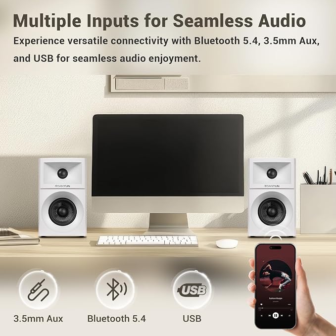 SW203 4.0 Computer Speakers - 60W 4-Way DSP Control 3D Immersive Sound - 3" - Image 5