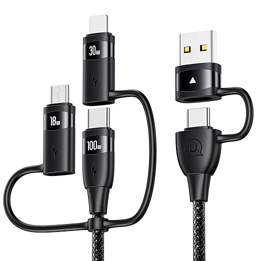 100W USB C Multi Charging Cable, USAMS 6.6FT 5-in-1 5A Fast Sync Charger by USAMS