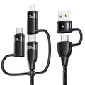 100W USB C Multi Charging Cable, USAMS 6.6FT 5-in-1 5A Fast Sync Charger by USAMS