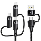 100W USB C Multi Charging Cable, USAMS 6.6FT 5-in-1 5A Fast Sync Charger by USAMS