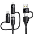 100W USB C Multi Charging Cable, USAMS 4FT 5-in-1 5A Fast Sync Charger Adapter by USAMS