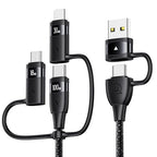 100W USB C Multi Charging Cable, USAMS 4FT 5-in-1 5A Fast Sync Charger Adapter by USAMS