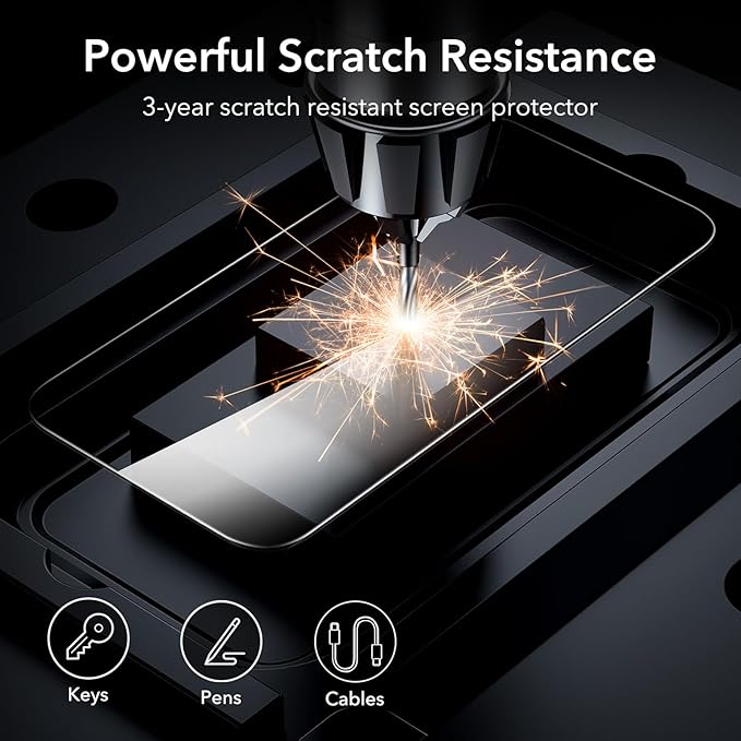 ESR 3 Pack for iPhone 15 Pro Max Screen Protector, Full Coverage Tempered Glass - Image 7