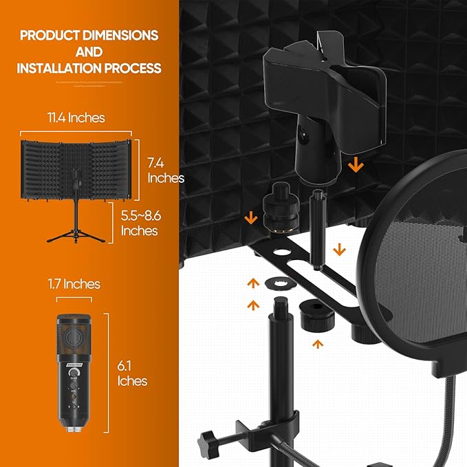 Studio Recording Microphone Isolation Shield - Image 5