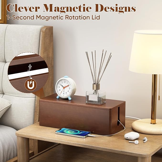 Delamu Wooden Cable Management Box - Image 2