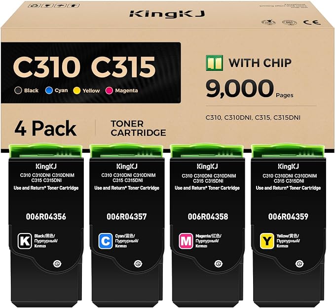 C310 C315 Toner Cartridge Set 4-Pack by KingKJInkToner
