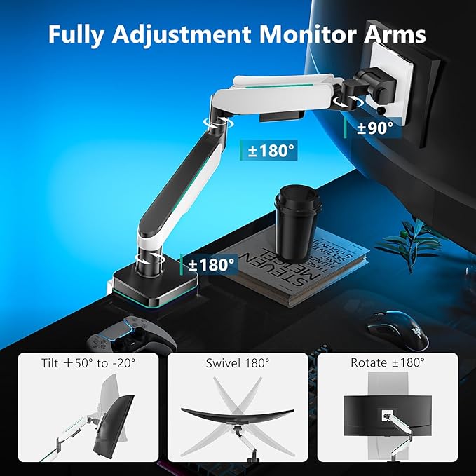 WALI Heavy Duty Monitor Arm, Monitor Stand - Image 4