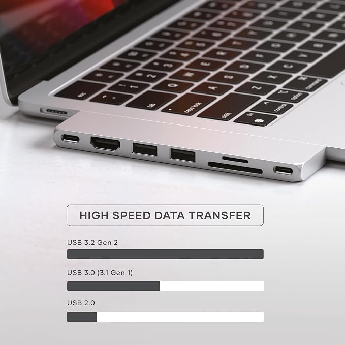 Satechi 7 in 1 USB C Hub Multiport Adapter Pro Slim, USB C Dongle, 100W Charging - Image 4