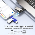 Customizable 1GB Flash Drive 10 Pack, ABLAZE Dual USB 2.0+ Type C Thumb Drives - Image 3