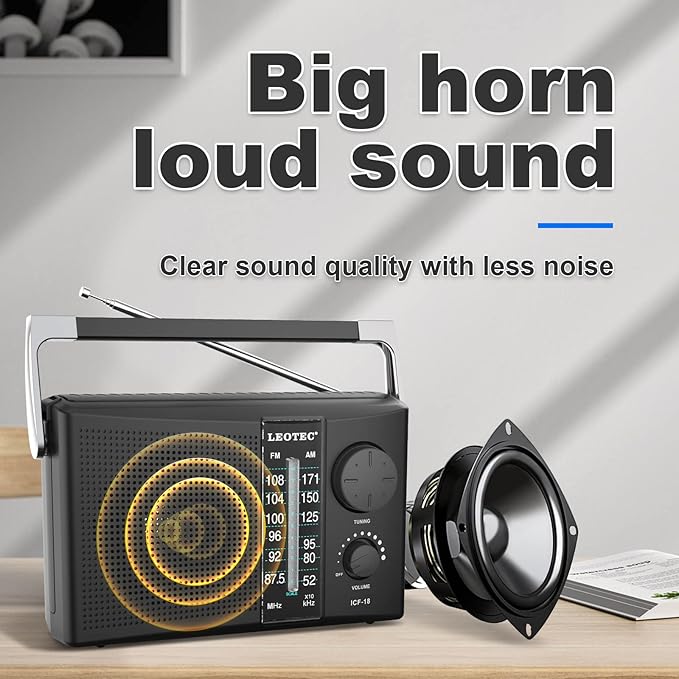 LEOTEC Portable AM FM Radio - Image 7