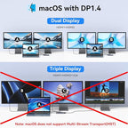 USB C Laptop Docking Station Dual Monitor, 14 in 1 Docking Station 3 Monitors - Image 4