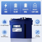TYKOOL YTX14L-BS 3X Cranking Amps, 5X Life, Lithium LiFePO4 Motorcycle Battery - Image 5