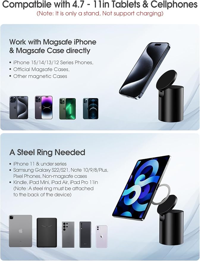elitehood Heavy Duty Aluminum Magnetic Phone Stand, - Image 7