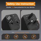 TESSAN Universal Travel Adapter 28W, International Power Adapter - Image 5