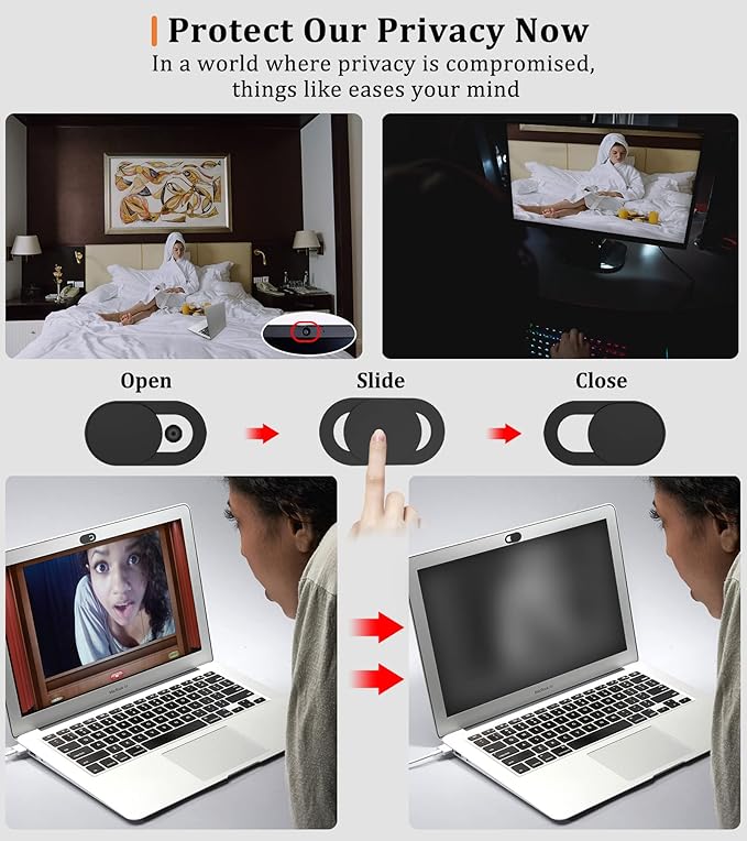 Webcam Cover, 0.03in Ultra Thin Slide Web Camera Covers - Image 2