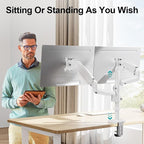 MOUNT PRO Dual Monitor Mount for 13-32" Computer Screen, Tall Monitor Stands - Image 3