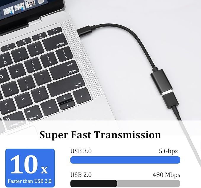 USB C to USB 3.0 Adapter, Type C Male to USB Female OTG Cable Thunderbolt 3 to - Image 3